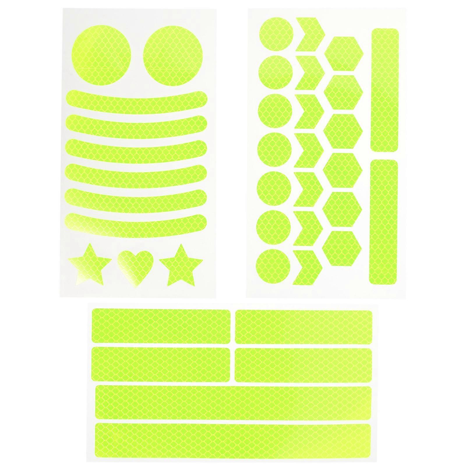Heart-Shaped High Visibility Sticker For Cyclists Night Use 8.3X4.7X0.2in 3 Sheets