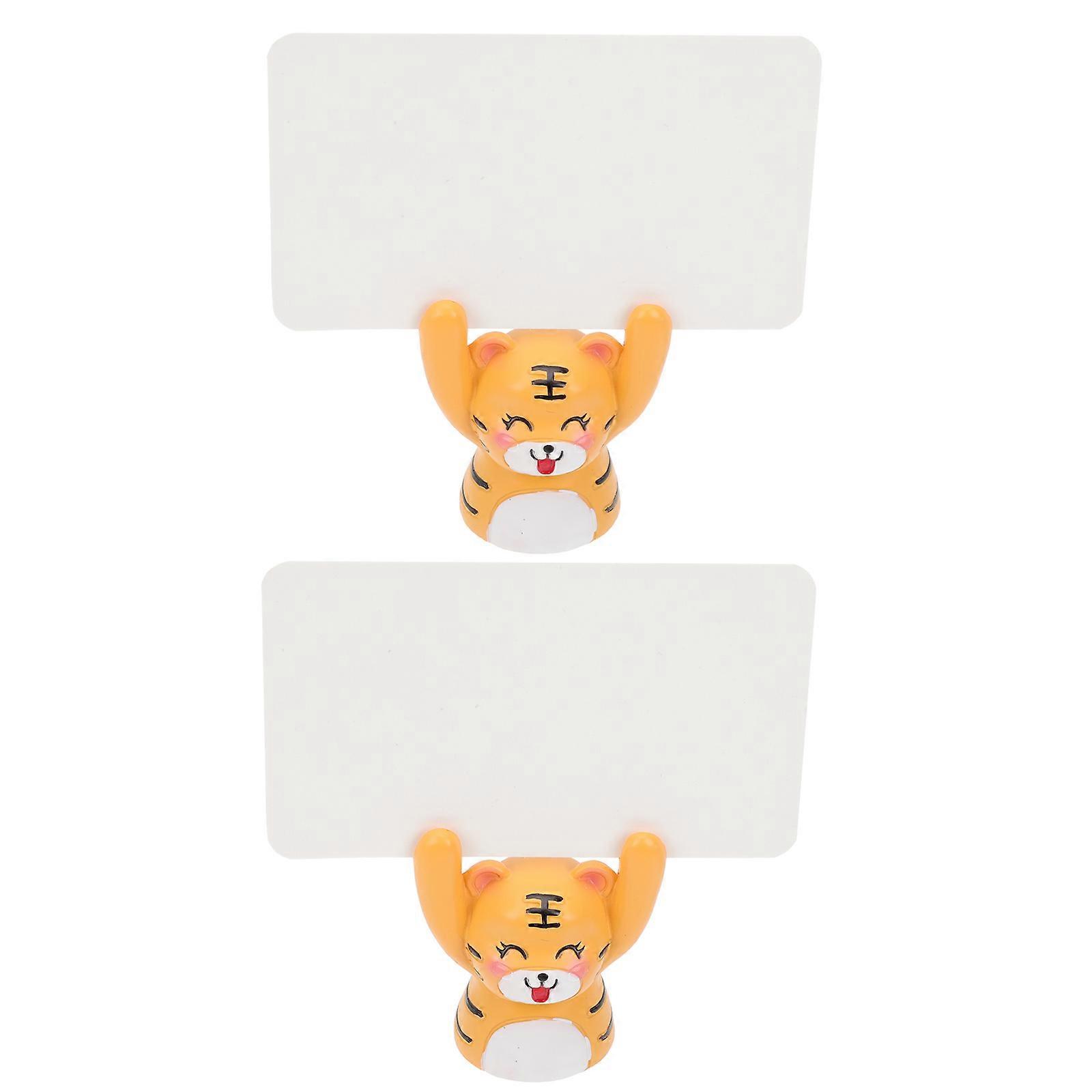 Wish Cards Ornament Featuring Tiger Shape Design For Indoor Space And Office Use Crafted From Resin And Paper Material In Assorted Color 2 Sets