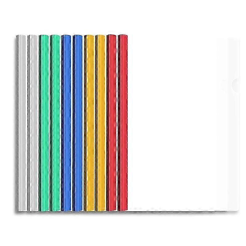 10pcs A4 Clear Clip Bar Files Report Project Presentation Slide Binder Folders(mixed color)