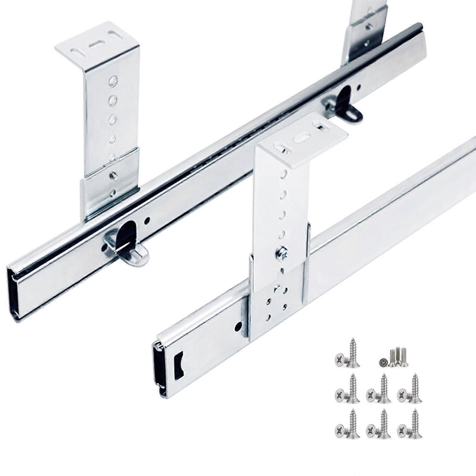 1 pair of metal rails with ball bearings, heightadjustable, underdesk keyboard/silver/400mm