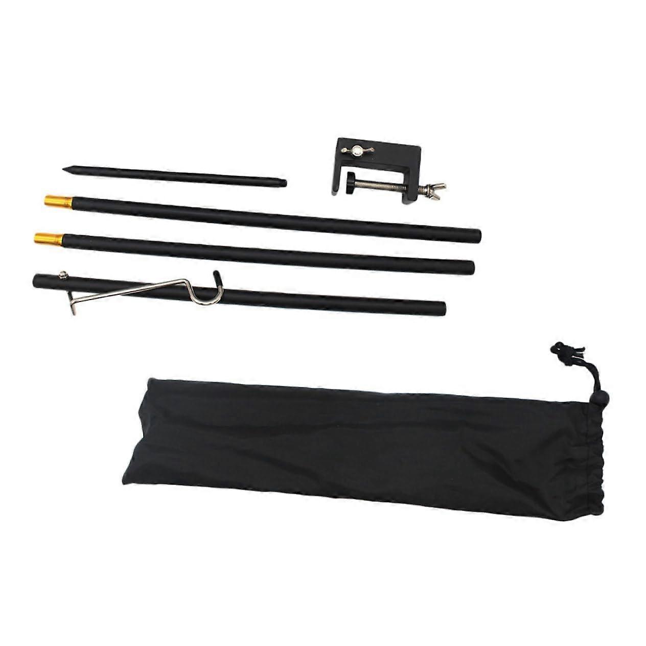 Portable Lamp Stand - Lightweight Aluminium Camping Light Pole with Hook for Fishing, Hiking, Tent Use, Durable Design