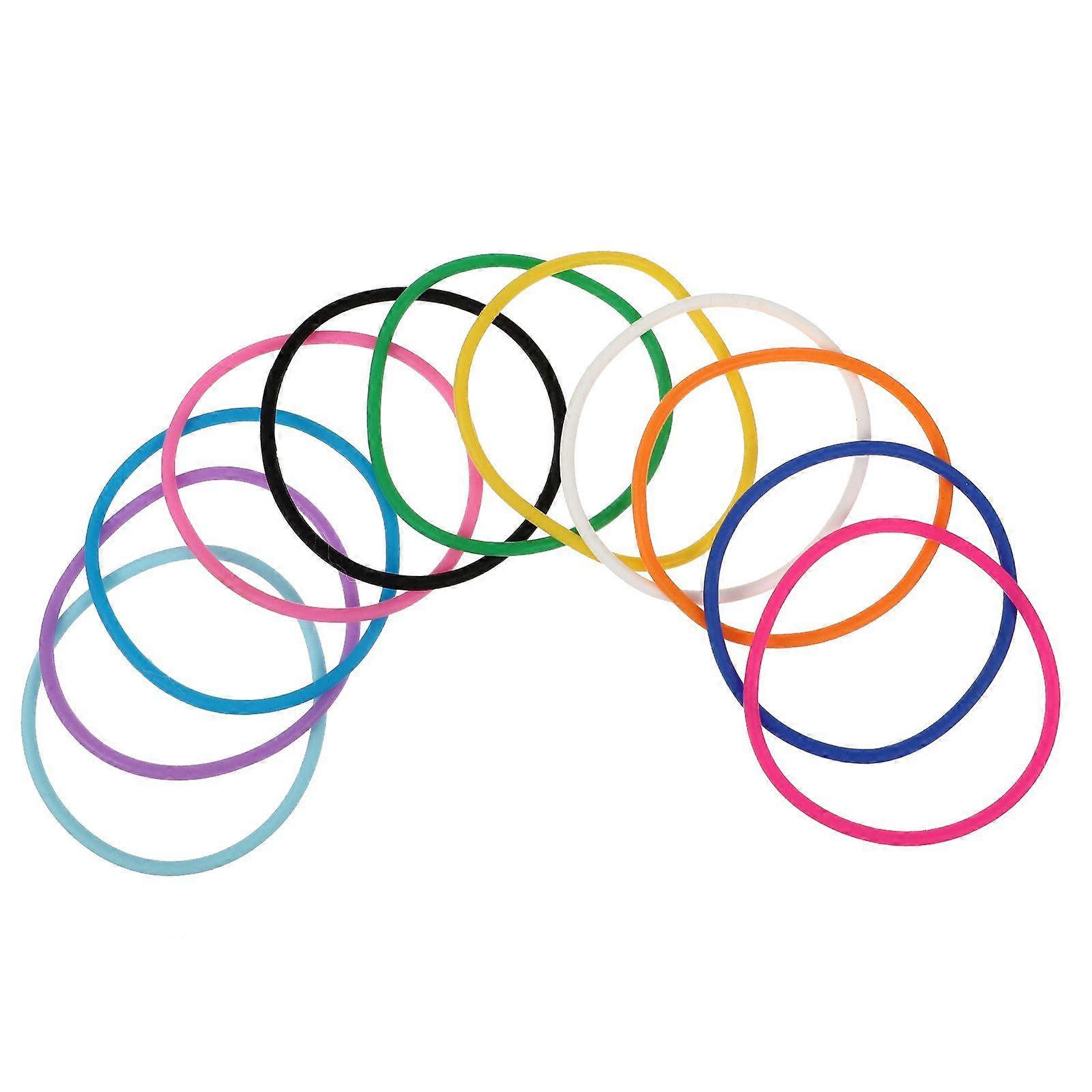 10Pcs Gummy Silicone Jelly Bracelets Soft Extremely Stretchy Rubber Wristbands