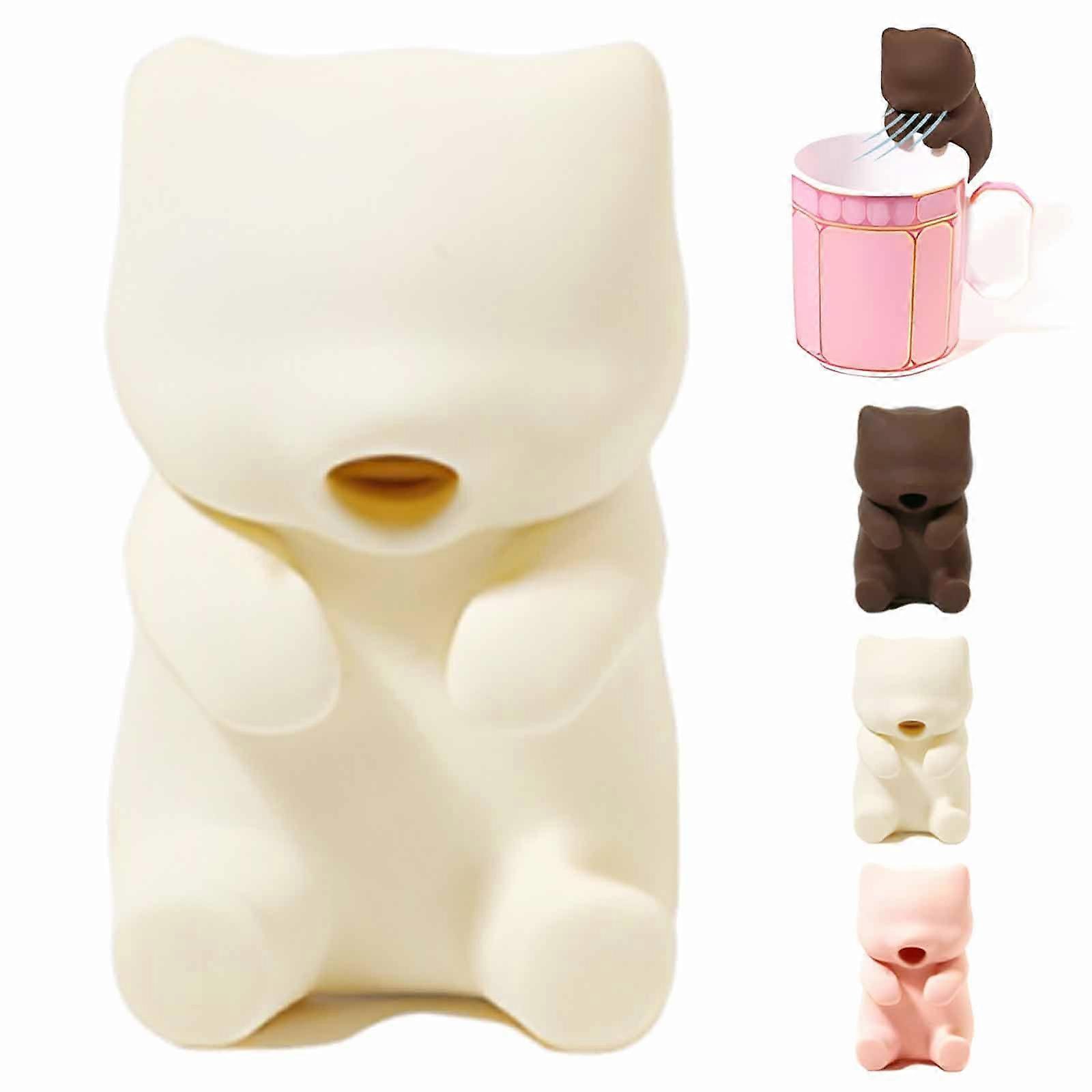 Mini Robot Cat Food Cooling Fan, Portable Cute Cats Fan, Two Blowing Modes, CatShaped (BEIGE)