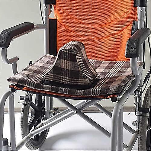 Antidecubitus wedge cushion for seniors with safety belt for easy patient transfer, ideal for wheelchair users – Brown