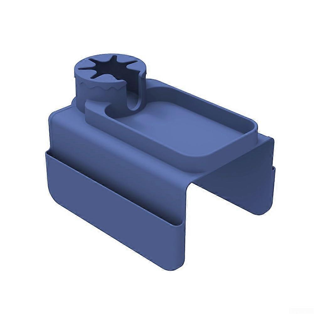 Stylish couch drink holder with pockets for drinks and devices, designed for a streamlined living space (Deep Blue)