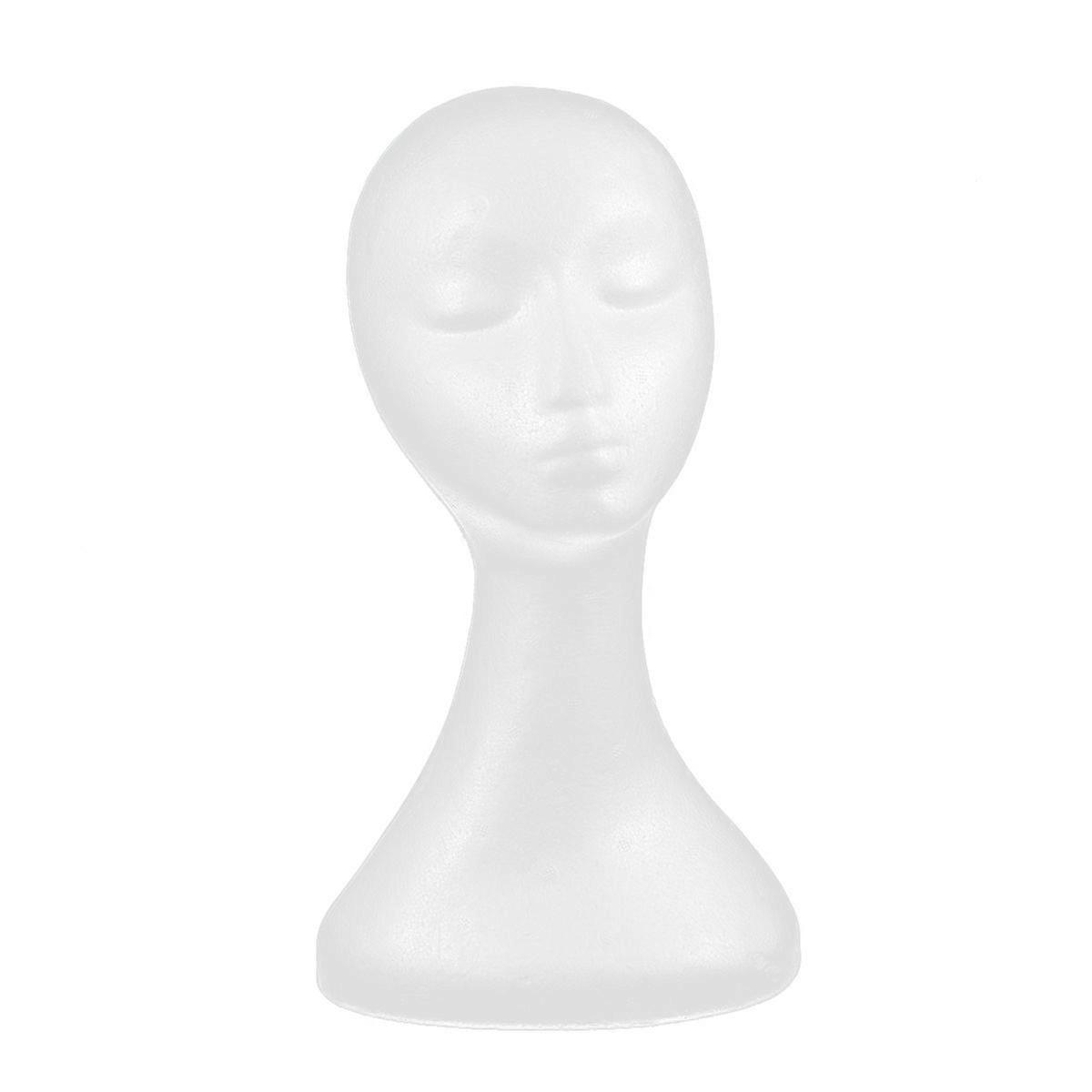 Manichino Testa Bianco Viso Femminile Modello Display Manichino Supporto per Cappello Sciarpa Parrucche (Lungo)