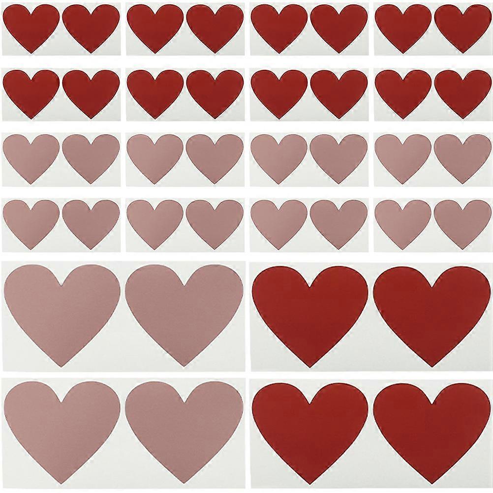 40pcs Valentine Heart Scratch Off Stickers Peel and Stick DIY Labels