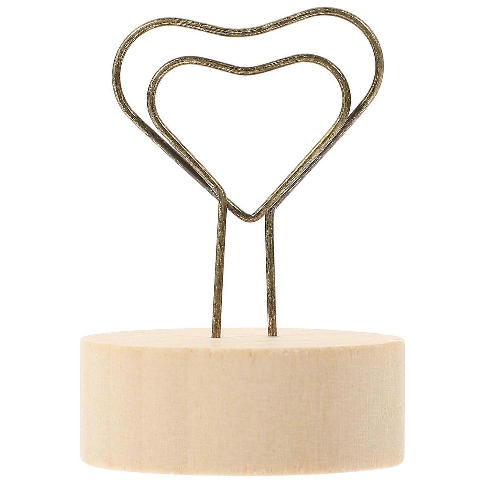 Wood and Iron Photo Clips for Tables Memo Note Clip Home Decoration Assorted Color 10pcs
