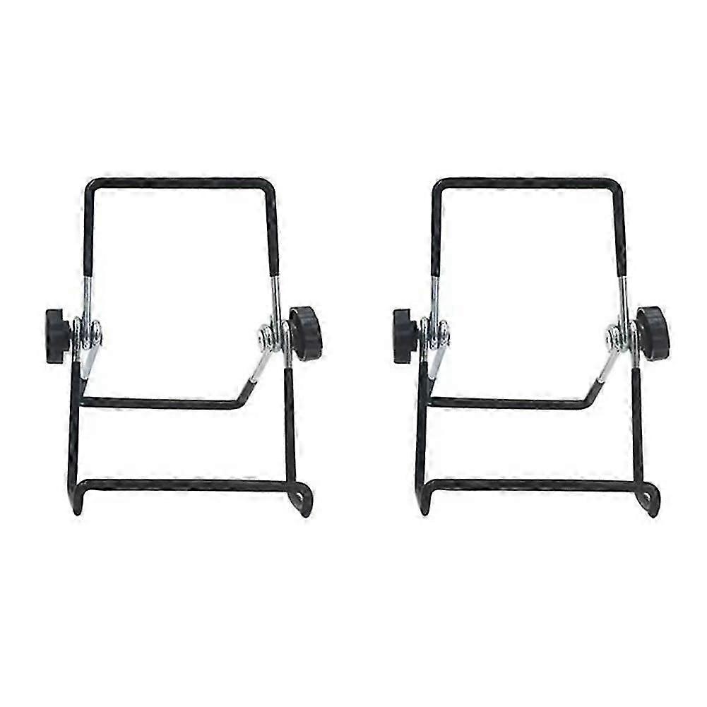 Adjustable Folding Solar Panel Electronic Stand with 2 Mounting Brackets, Black, 2 Pieces