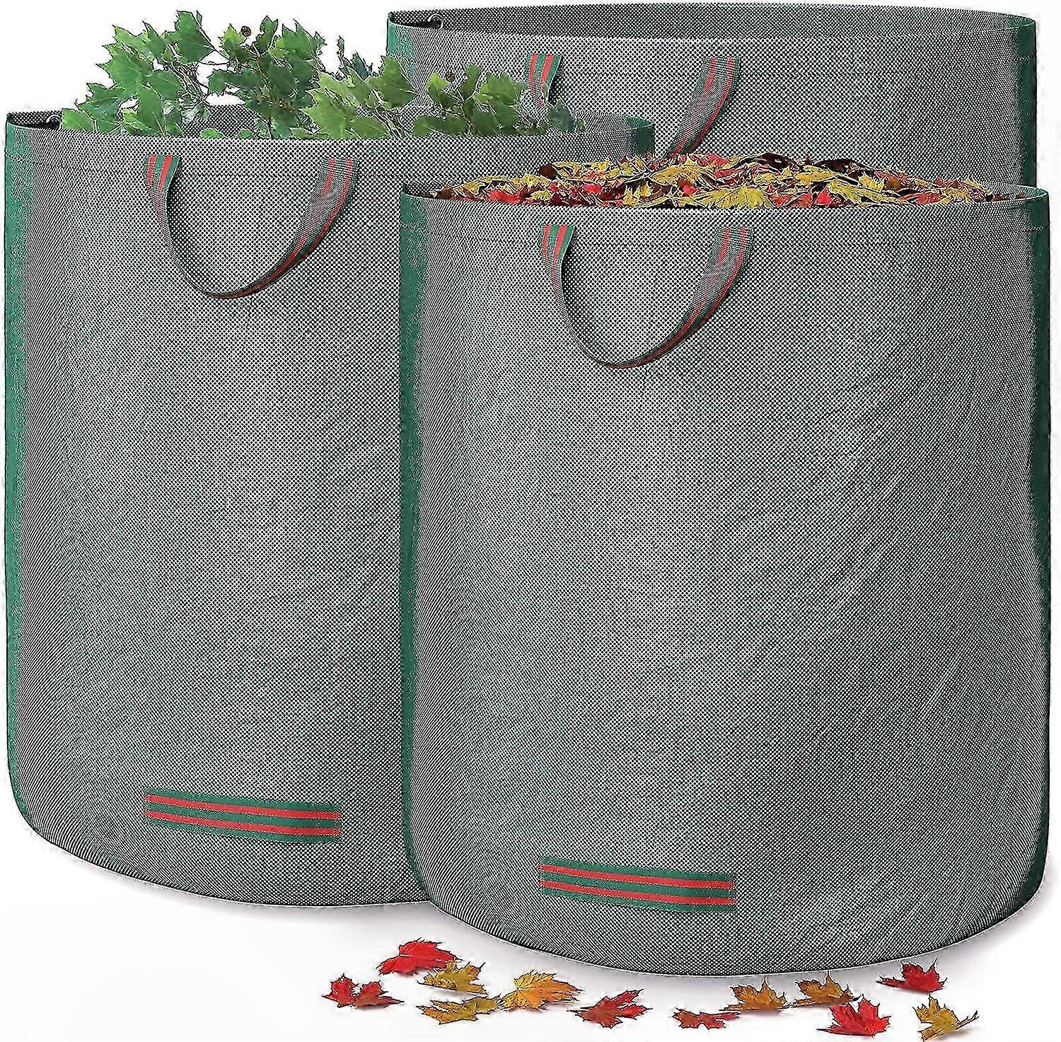 Durable 272L Garden Waste Bags with Handles - UV Resistant, Waterproof, Double Bottom for Reusable Outdoor Leaf & Yard Cleanup Solution