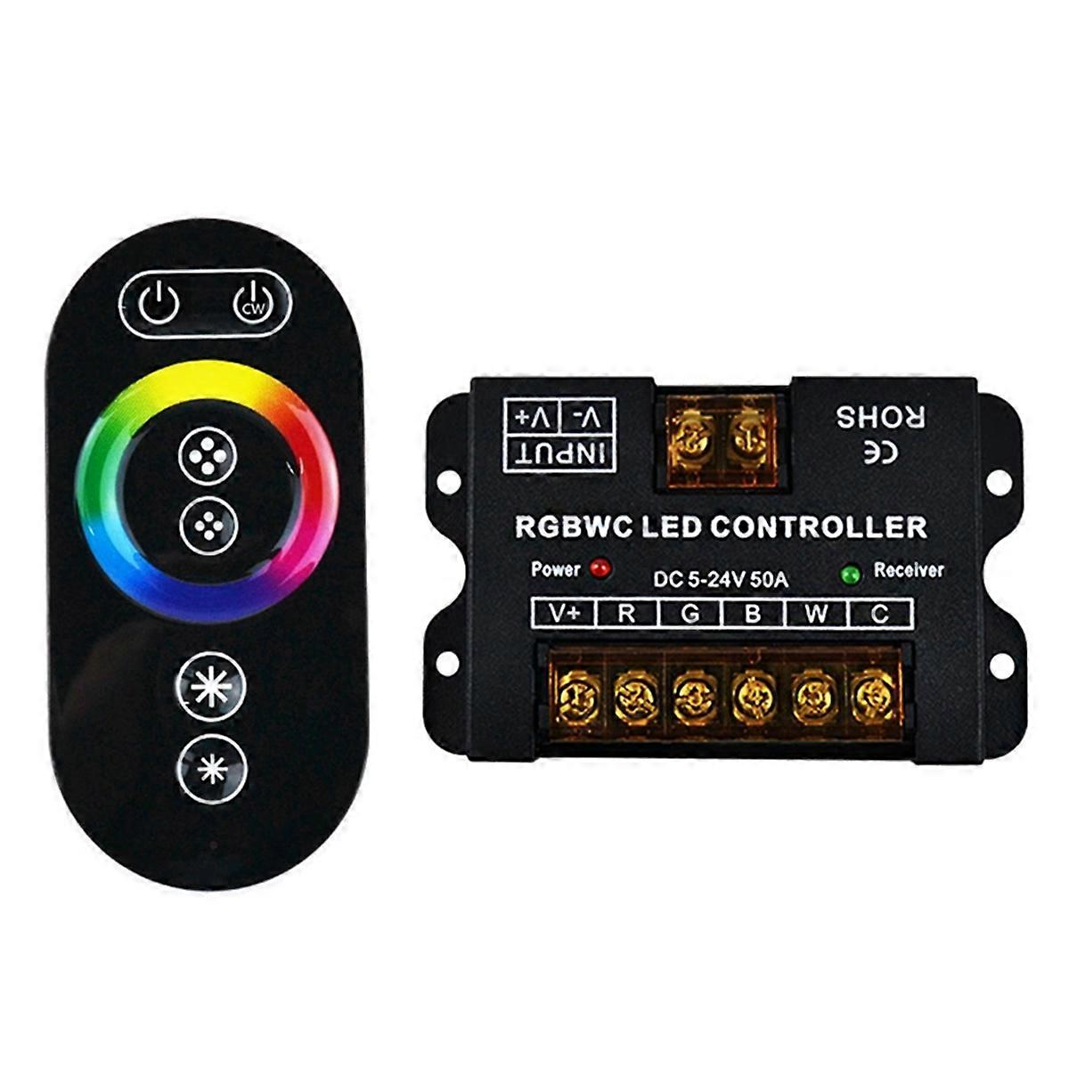 LED Light Strip Controller High Power RGBWC Lamp Remote Control Light Strip Dimmer Iron Shell Wirel