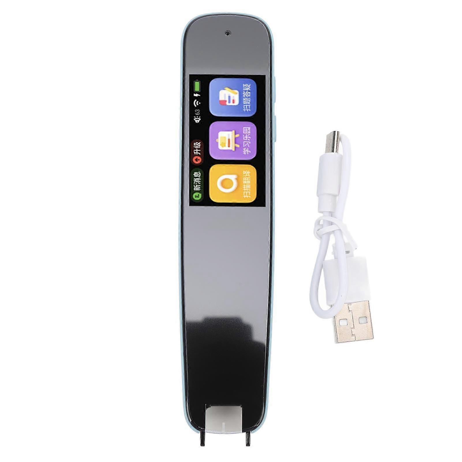 Scan Reading Pen Chinese English Translation Digital Reader Pen for Meetings Travel Learning Blue