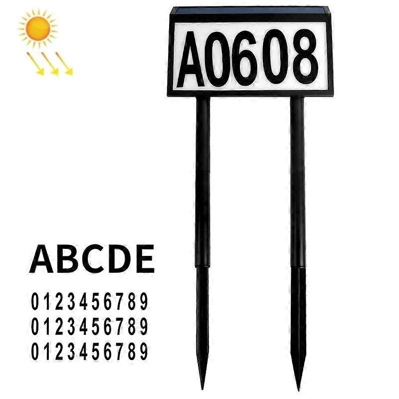 Solar LED Door Light, Style: 5 Letters + 3 Sets Numbers 5 Letters + 3 Sets Numbers