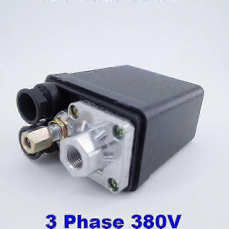 380V 3-Phase Air Compressor Pressure Switch, 6-8 Bar Control Valve, 175PSI Max, Single Port Design