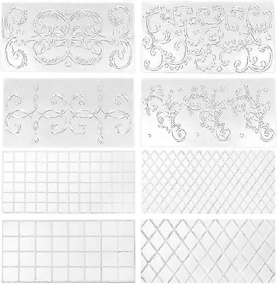 Fondant cake mat rattan pattern embossed mat, square for cake border decoration 30.6x16cm 4 pieces