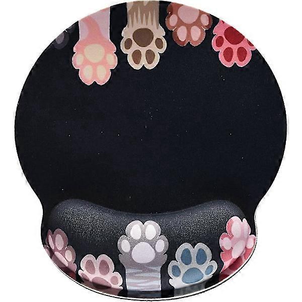 Ergonomic Mouse Pad with Cat Paw and Memory Foam, Non-Slip Rubber Base, for Laptop, Gaming, Office