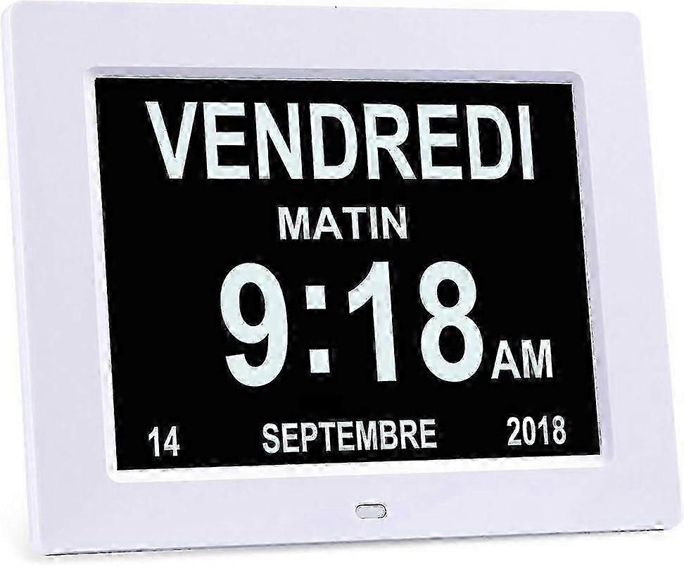 8" LCD Digital Calendar Clock with Date, Calendar Clock with Date, Day and Time | Alzheimer\'s Clock
