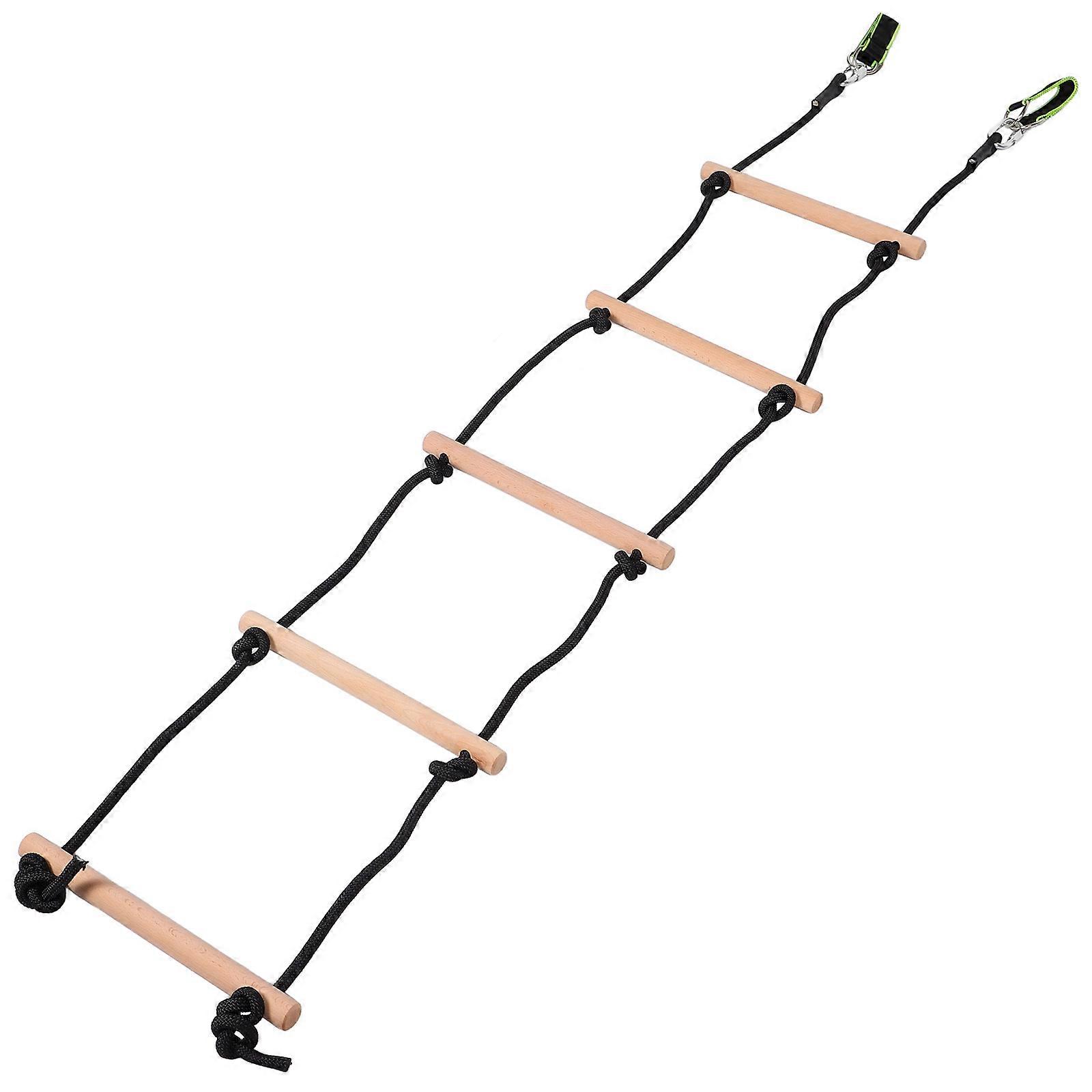 Portable Wood Rope Ladder for Kids Enhances Playtime with Durable Design and Easy Assembly Multi 1