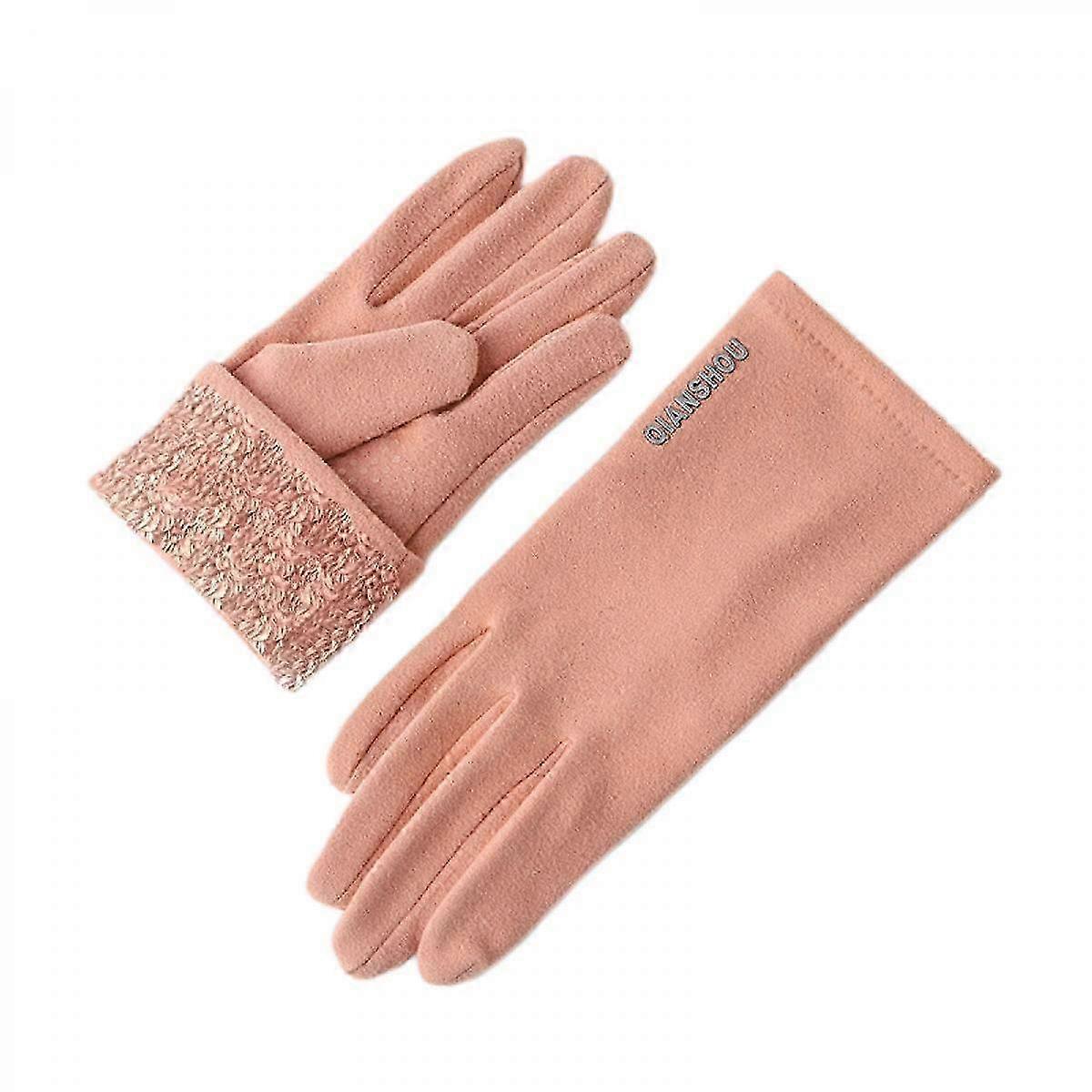 Womens Winter Leather Gloves Touchscreen Texting Driving Gloves With Warm Wool Lining