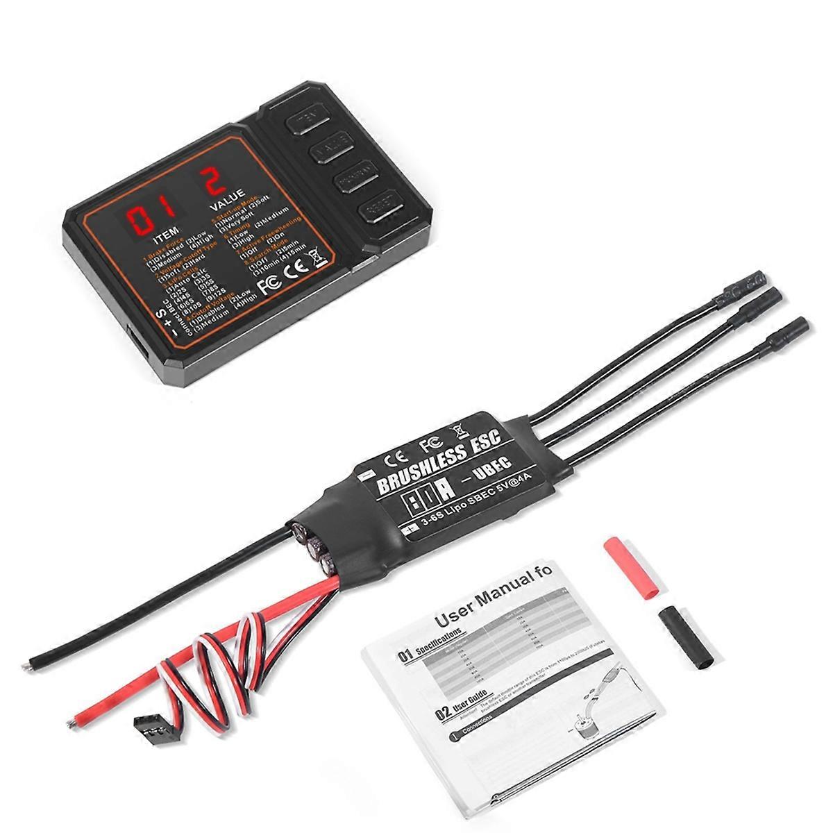 80A Brushless ESC 2-3S Lipo Support BEC Output with Programming Card for RC Car Boat Aircraft DIY Parts