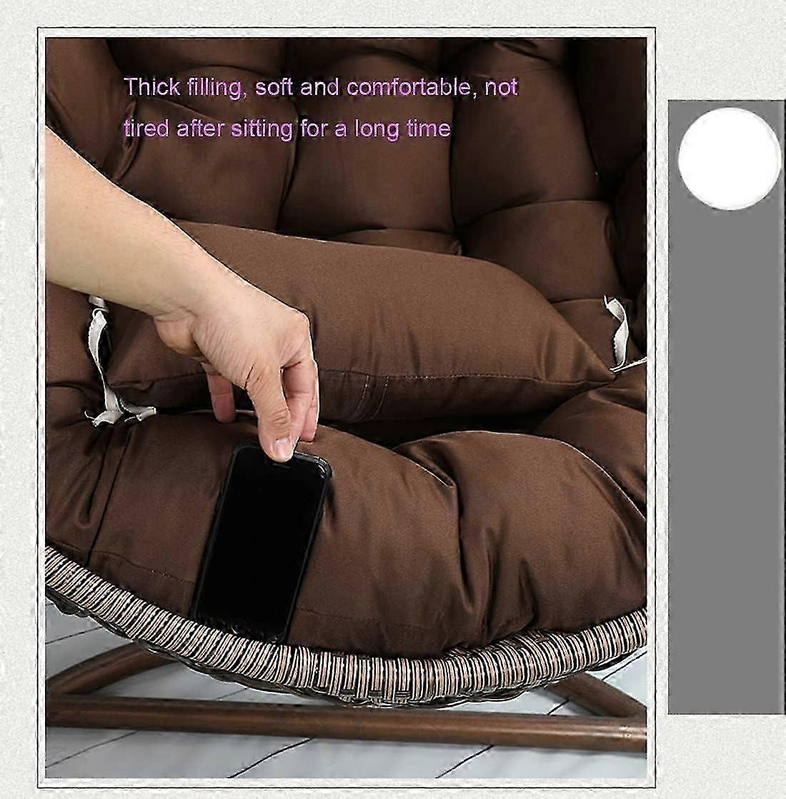 Foldable swing chair pad with headrest pillow, Replacement cushion for garden swings