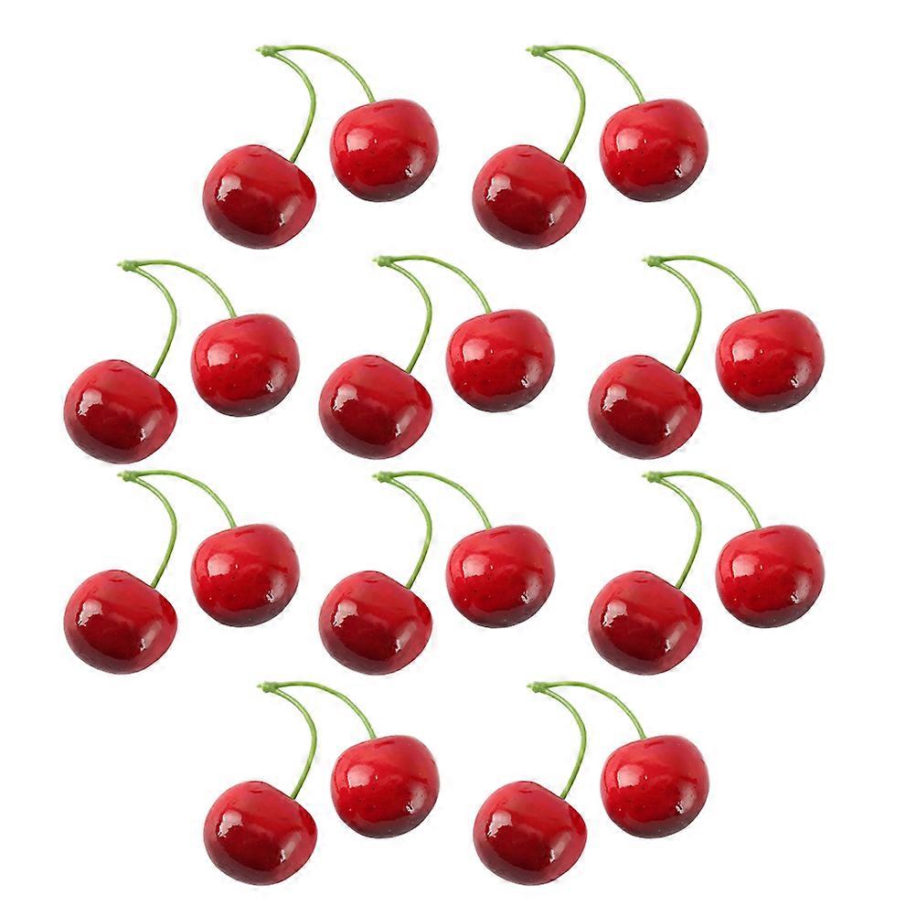 Artificial Cherry Decorative Cherry Models for Restaurant Display 10Pairs