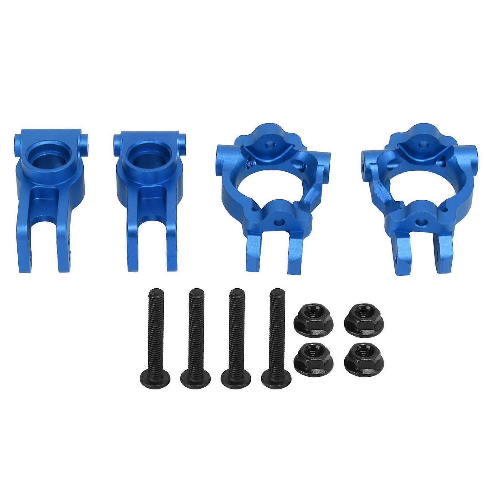 Metal Front C Hubs Spindle Carrier with Rear Hub Carriers for Losi Lasernut U4 1/10 RC CarBlue