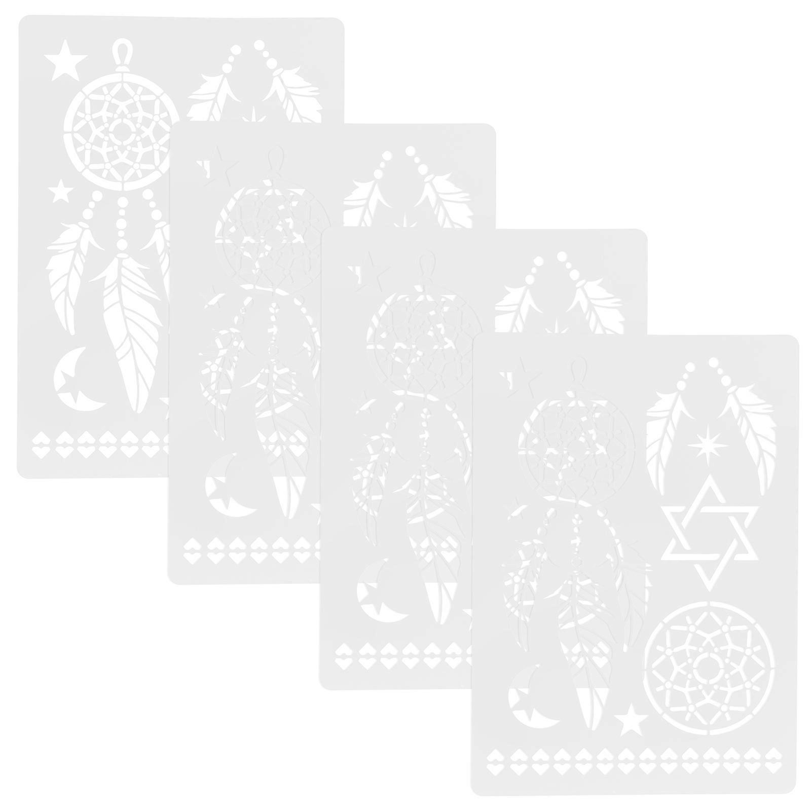 Mandala Stencils Wall Painting Templates for Printing 4Pcs DIY Stencils Pet Material