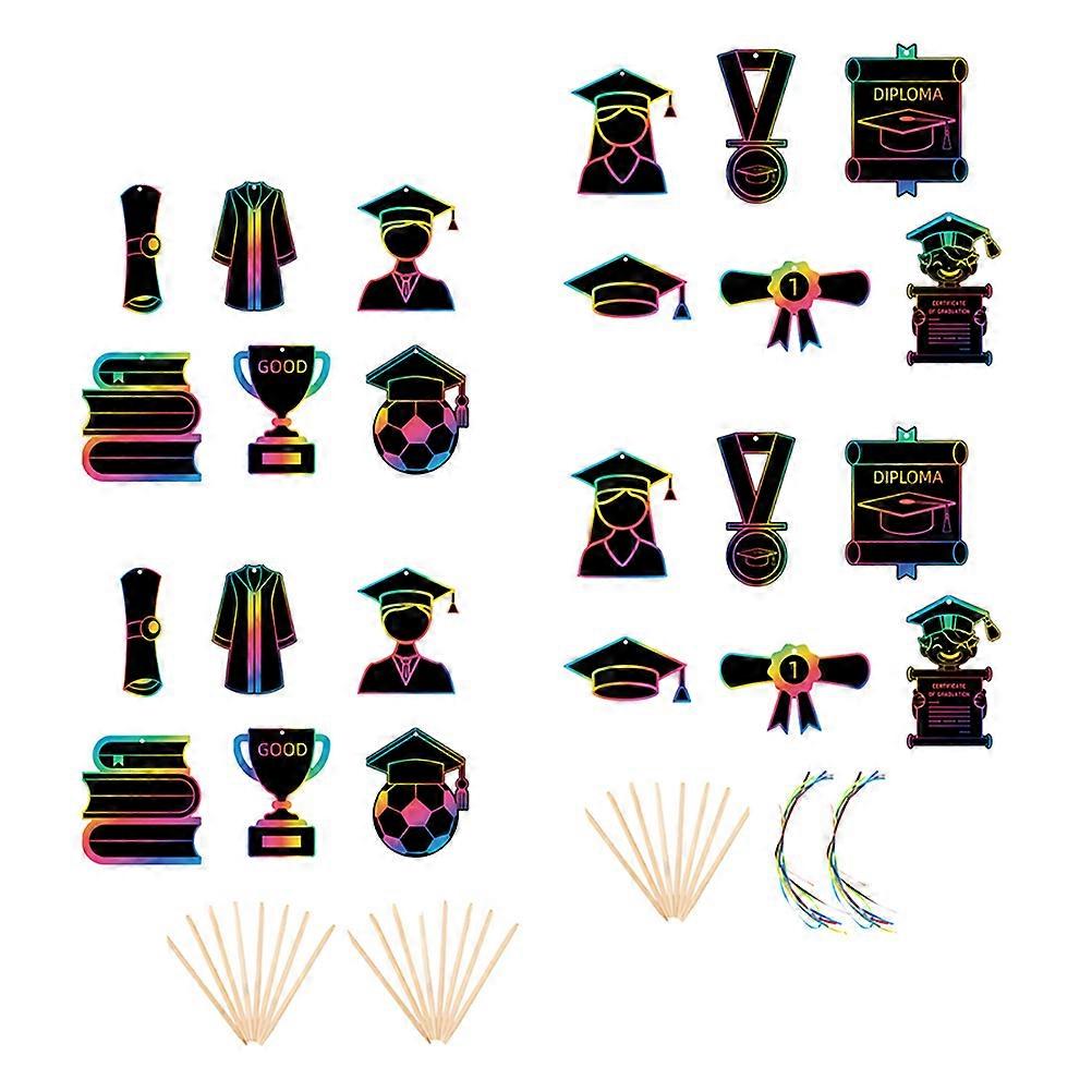 Scratch Painting Set Graduation Paper for DIY Making 144Pcs Pack