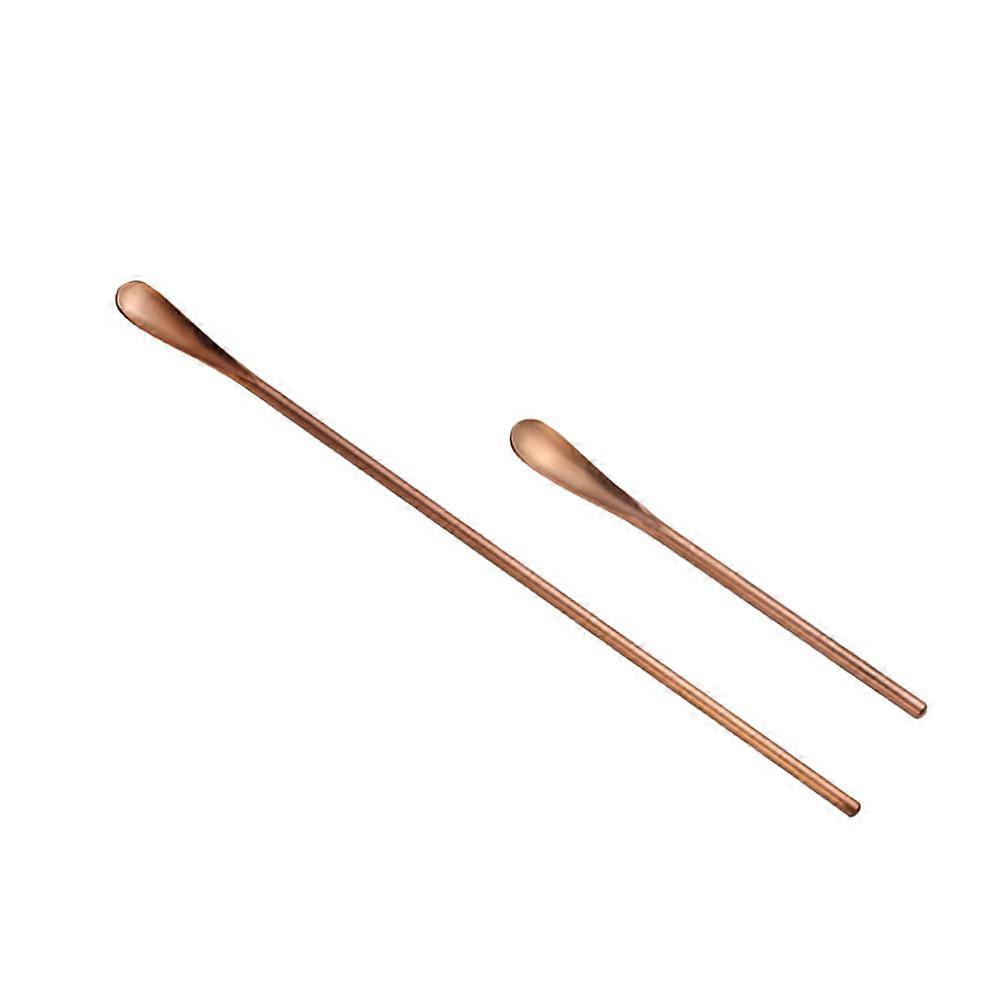 Serving Utensil 2Pcs Stainless Steel Spoons Coffee Mixing Spoons Long Handle Rose Gold Modern Tableware for Adults