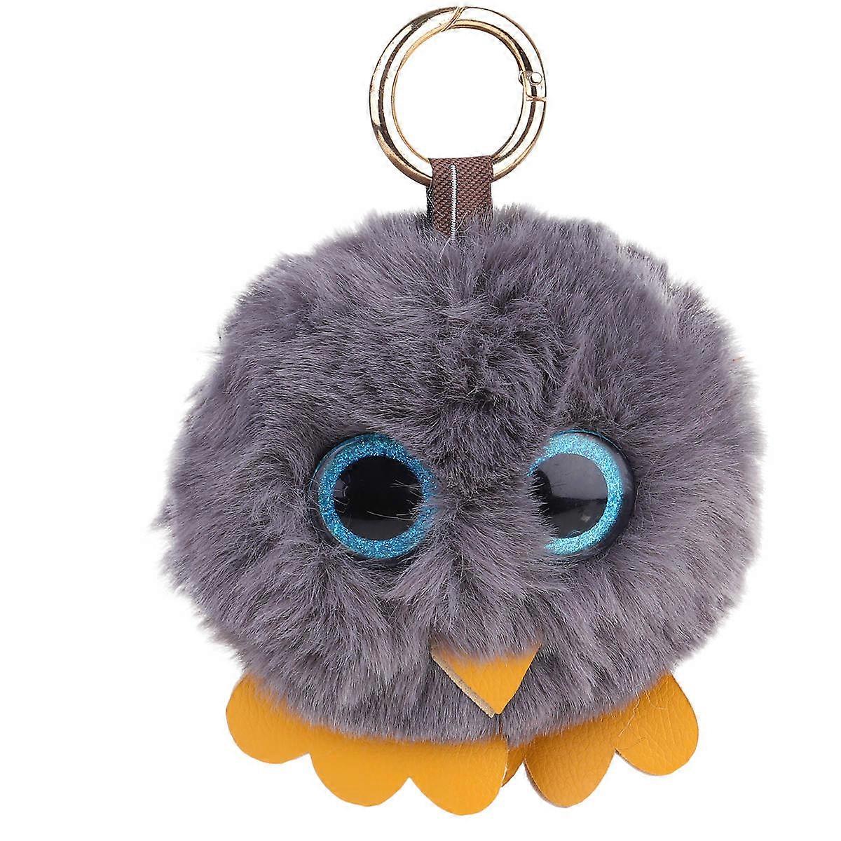 Owl Keychain for Keys Dark Grey Decoration 1Pack