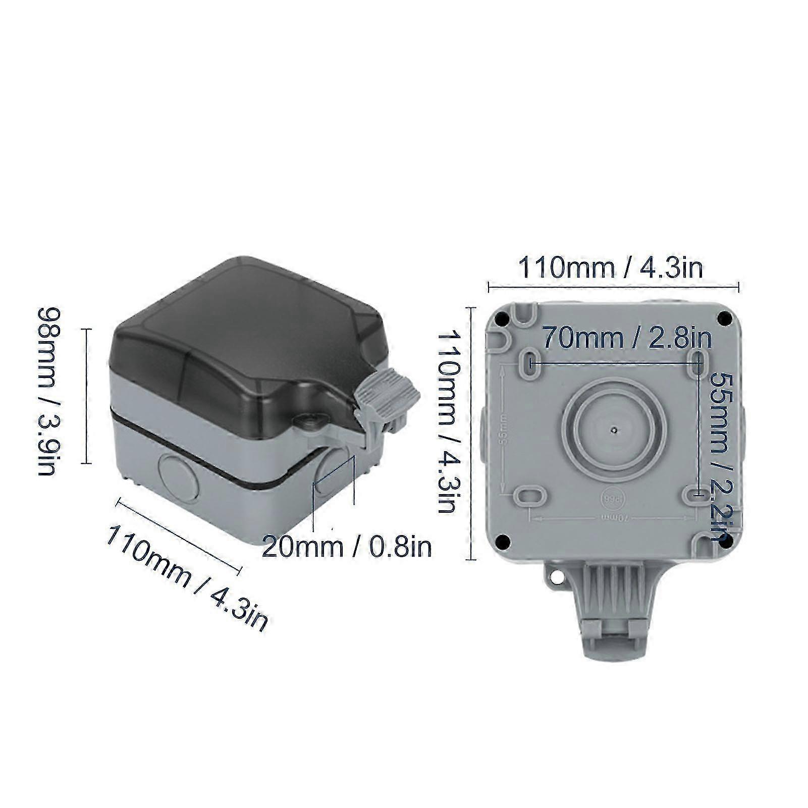 IP66 Waterproof Outdoor Socket Box 15A Power Outlet Switch 2025