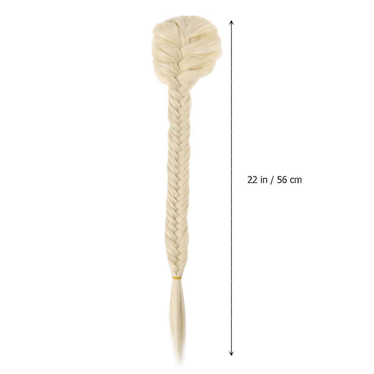 Fishtail Braid Wig Synthetic Ponytail Extension Clip in Beige