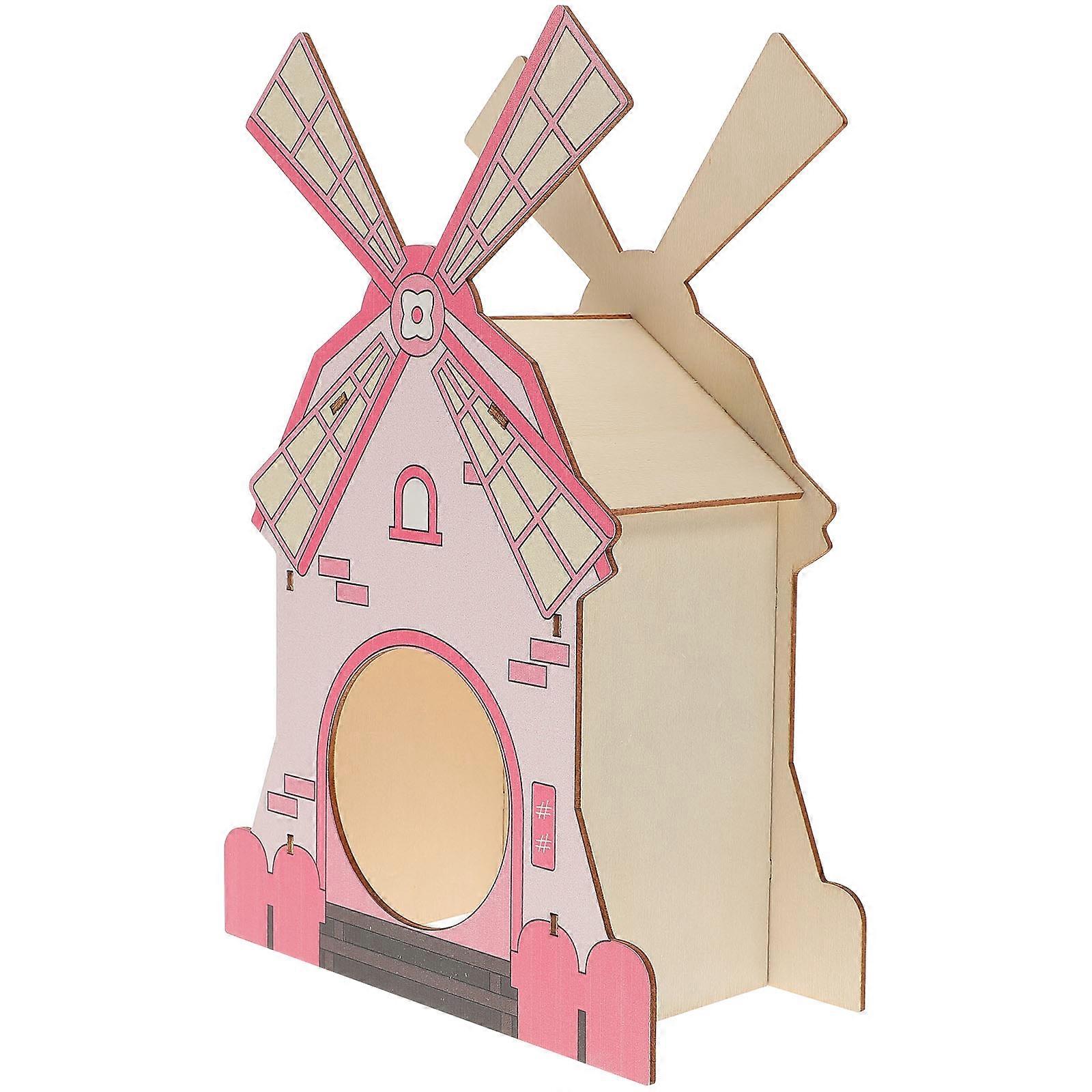 Wear-Resistant Hamster Hideout Wooden Rat House for Pet Use 2Pcs