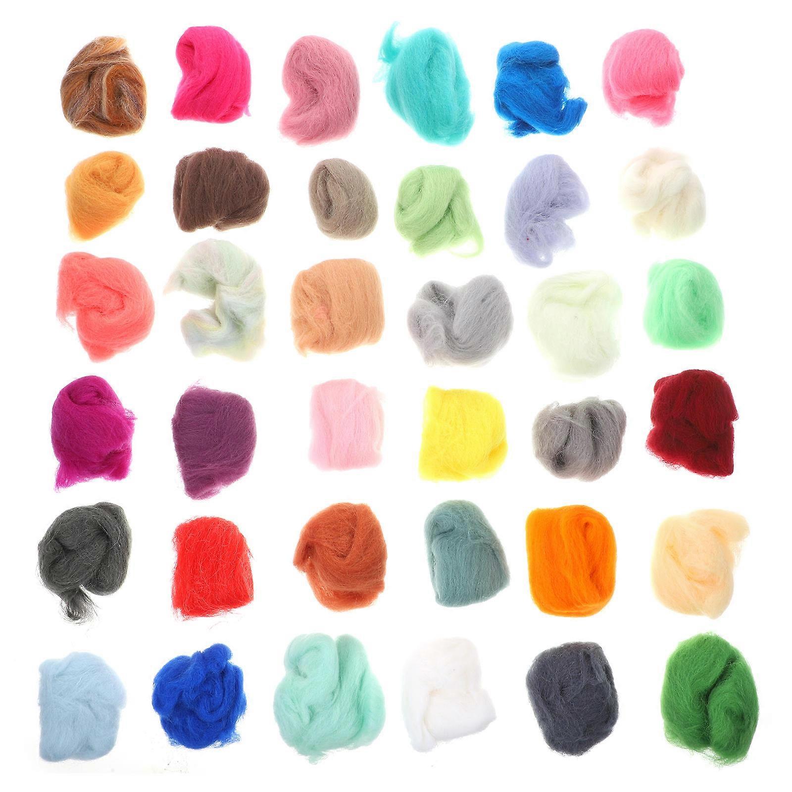 Felting Wool Wool Roving for Needle Felting 5Pcs 36 Colors Assorted