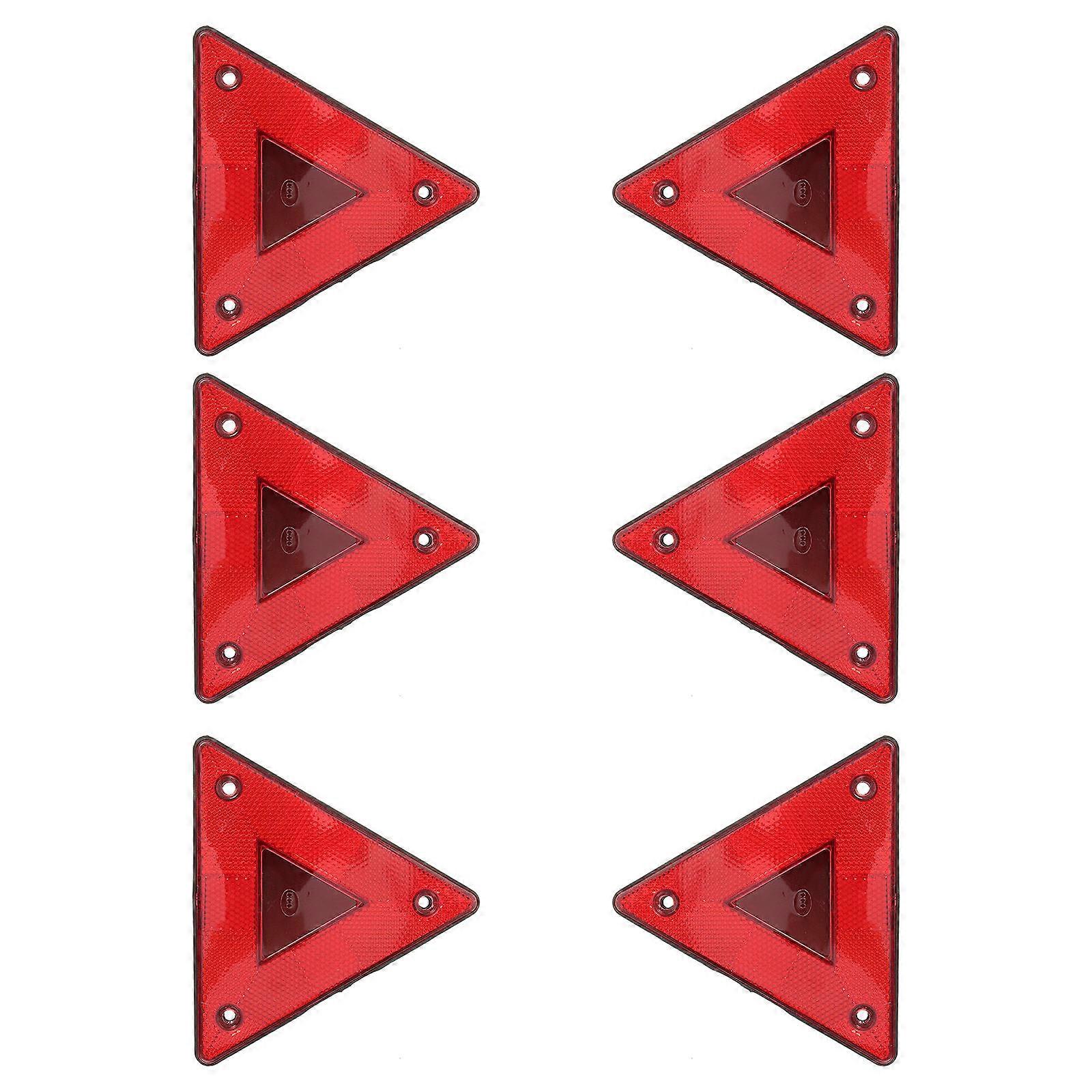 Triangle Car Reflector Sign Vehicle Warning Sign Slow Moving Triangle 6Pcs