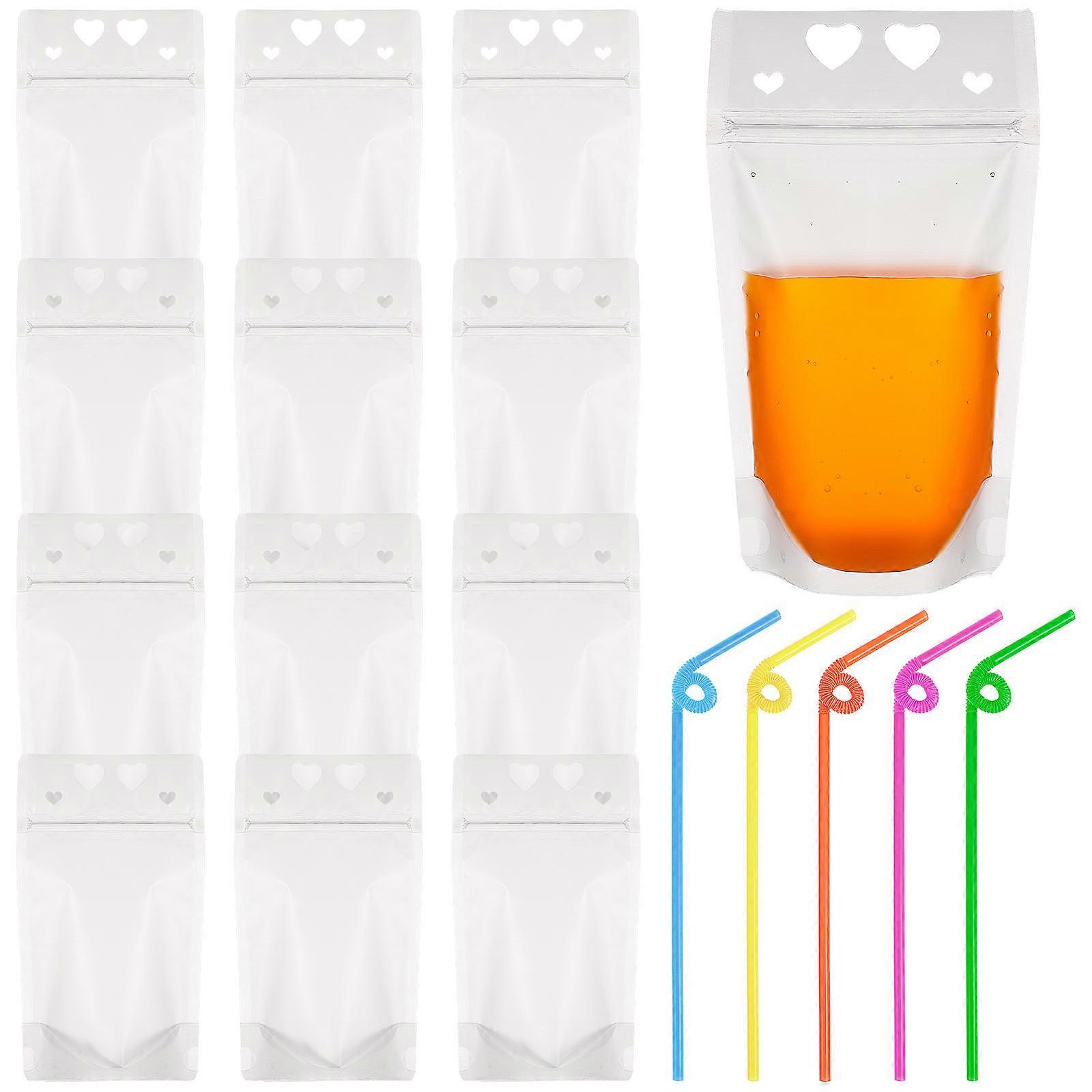Party 50Pcs Heavy Duty Clear Bags Assorted Color Hand-held Storage Pouch Stand-up Reclosable Functionality