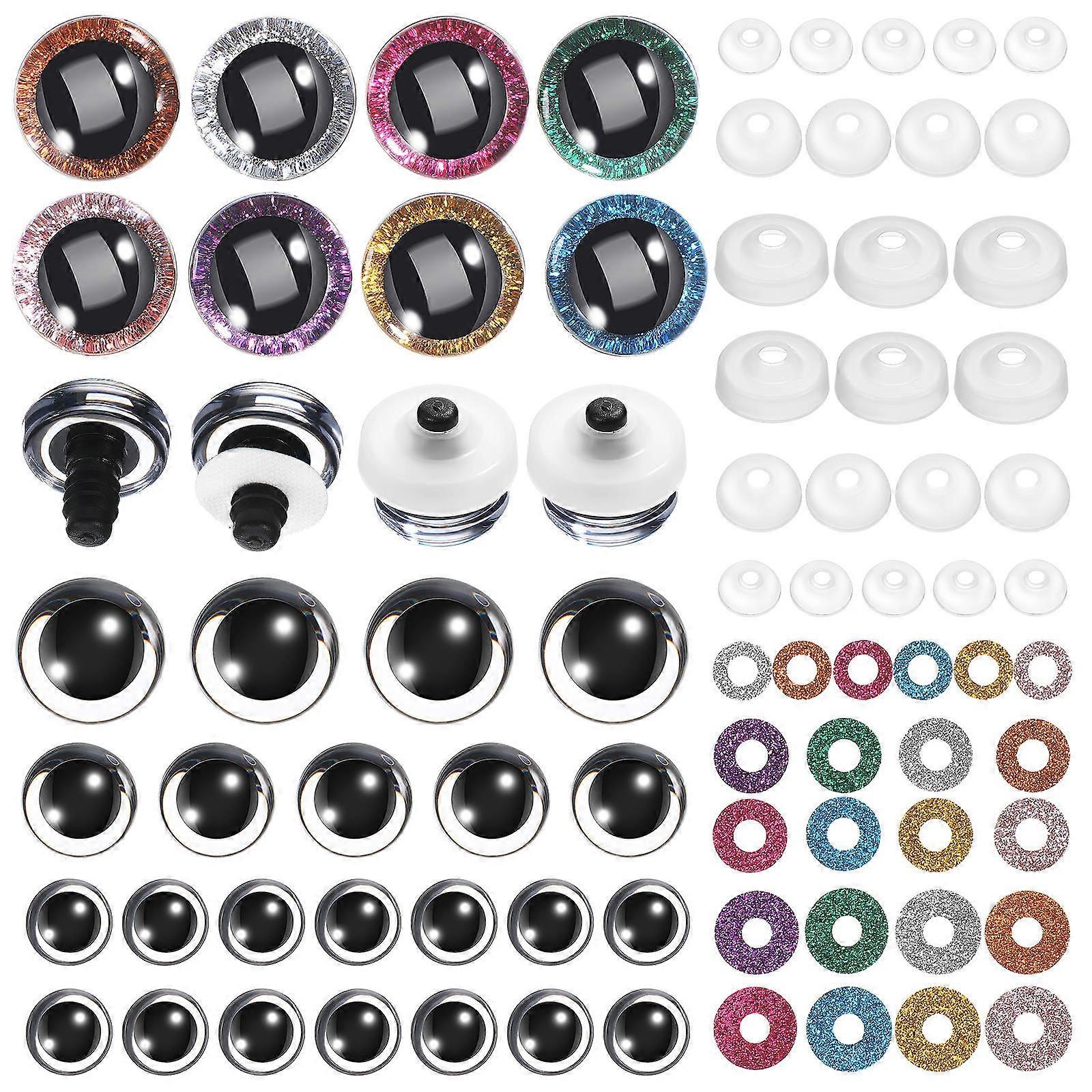 Safety Eyes for Stuffed Animals Plastic Doll Eyes for Crochet Toys Multi Color Used in Diy Projects 60sets