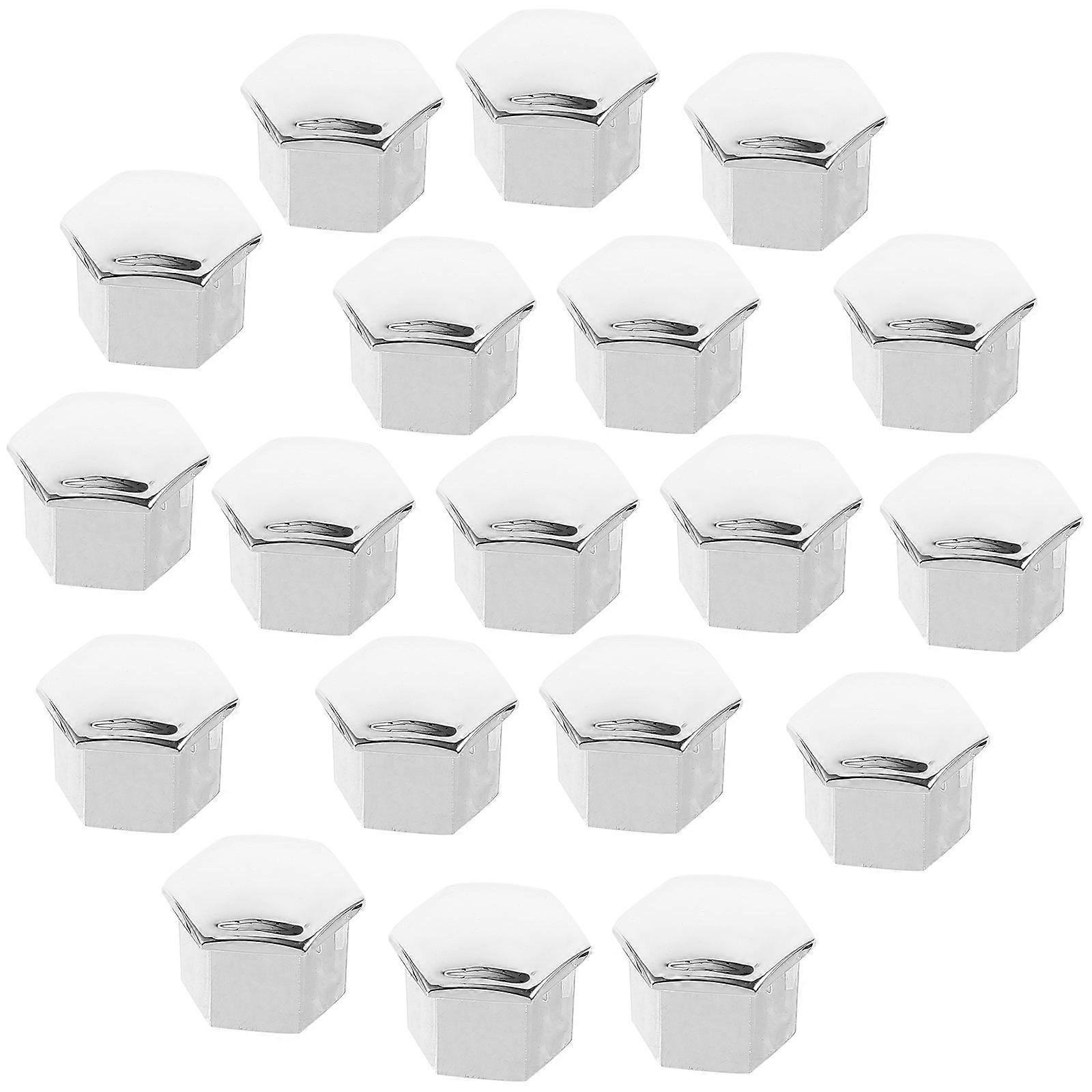 Hub Screw Protector Wheel Nut Covers for Car 40Pcs Silver Hexagonal Caps