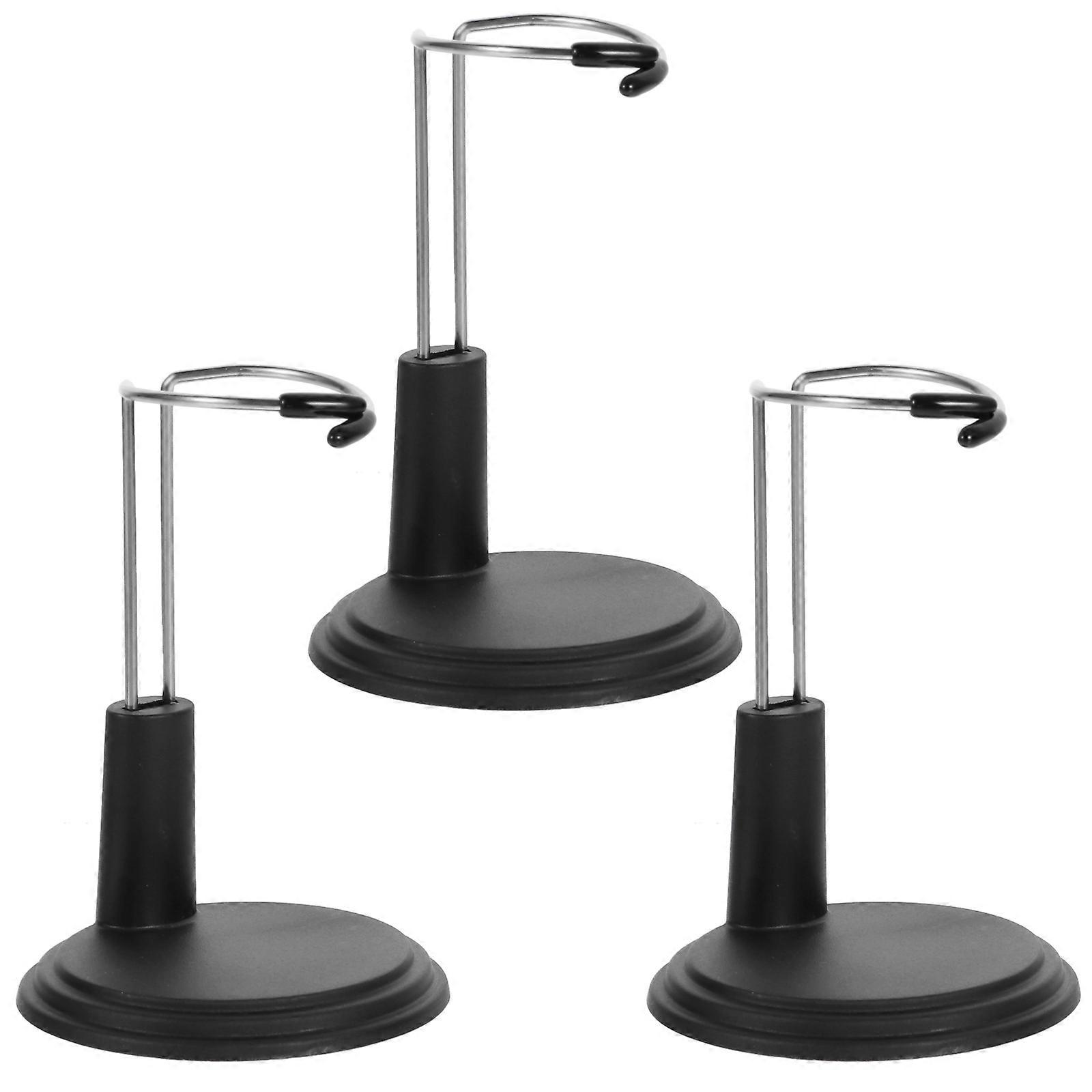 Durable Doll Stand Display Holder for Decor Black 3Pcs Multi-Functional
