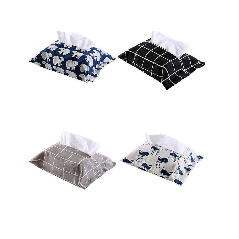 Towel Storage Box Cotton Linen Tissue Holder for Organizing 8Pcs