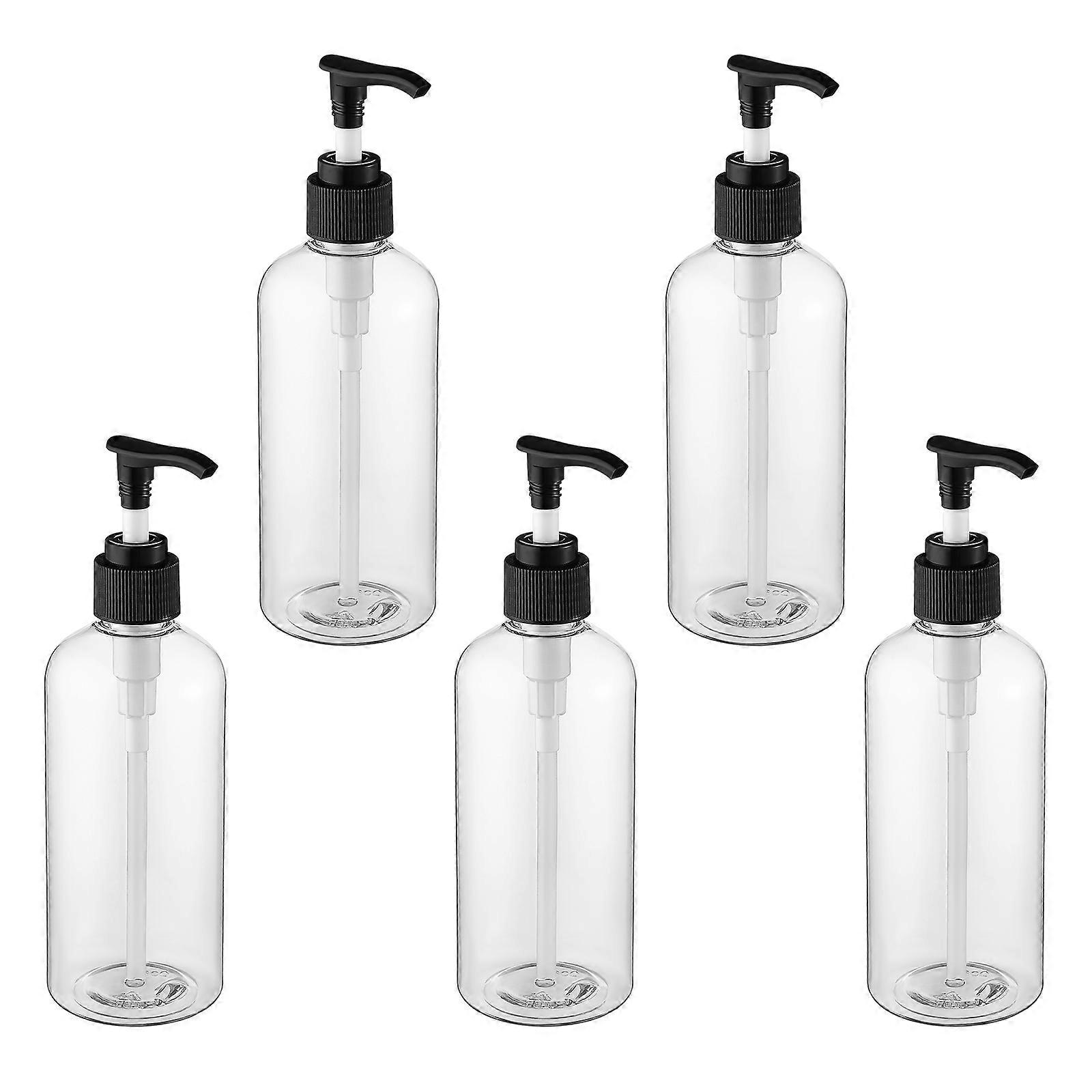 15 Pcs Square Pump Dispensers Clear Plastic Bottles for Home Use Office Leakproof Liquid Dispensing