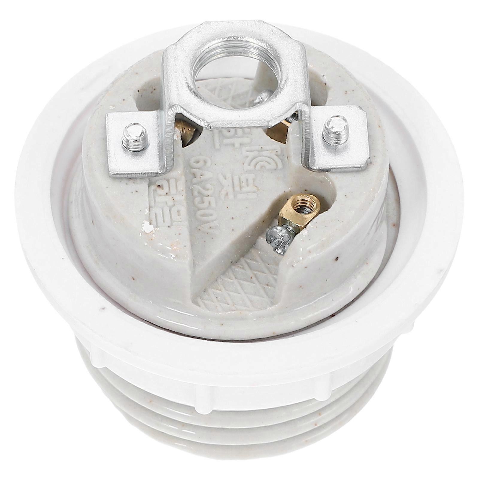 E27 Ceramic Light Socket With Shade Rings For Versatile Lamp Fixtures Ideal For Home And Commercial Environments 3Pcs