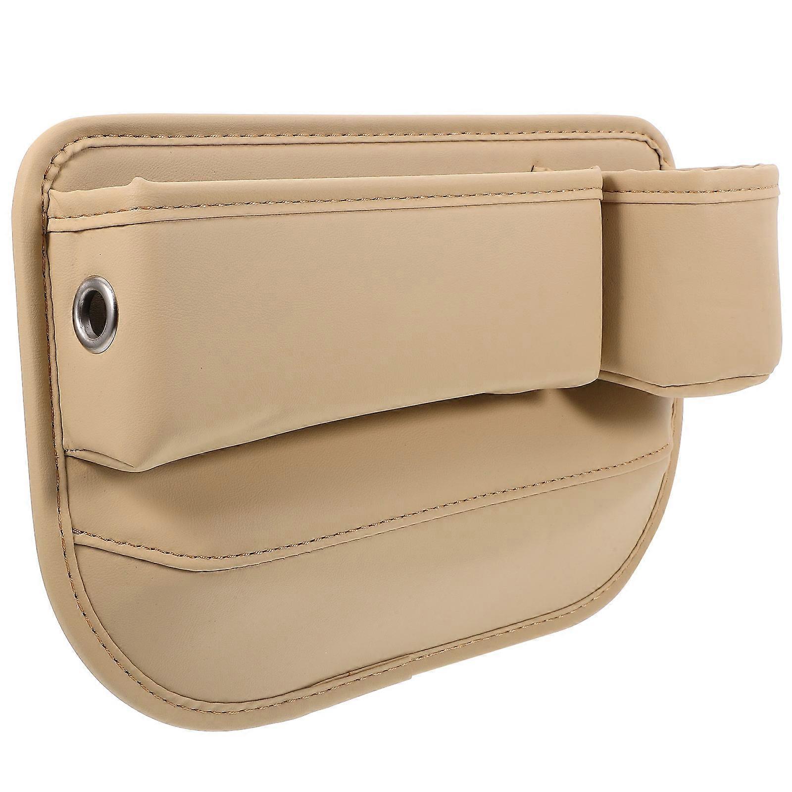Car Gap Filler for Storage 2Pcs Beige Car Seat Side Organizer with PU Material