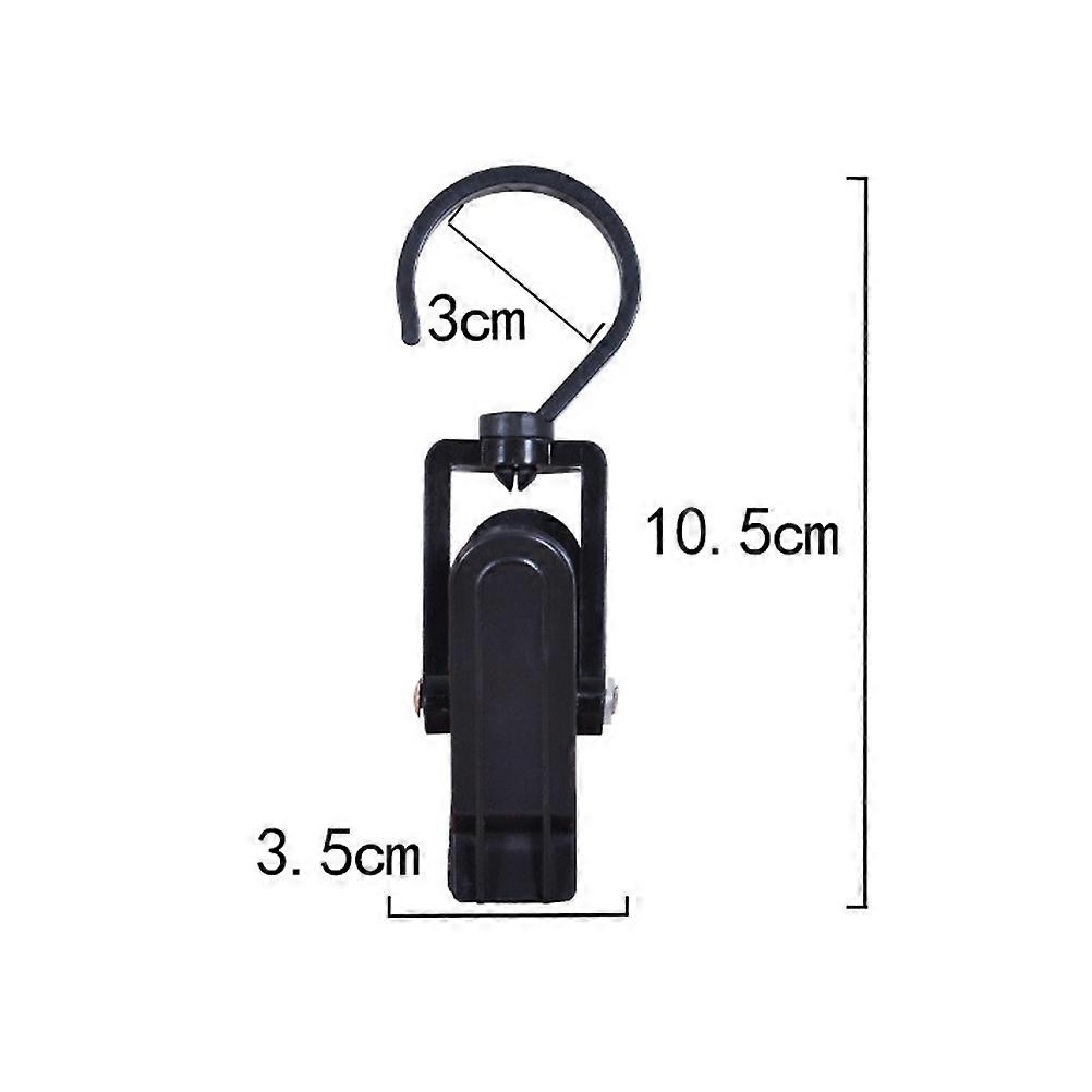 10Pcs 360 Degree Rotatable Plastic Hooks For Home Office Workshop Hanging Coat Clips In Black Color With Flexibility