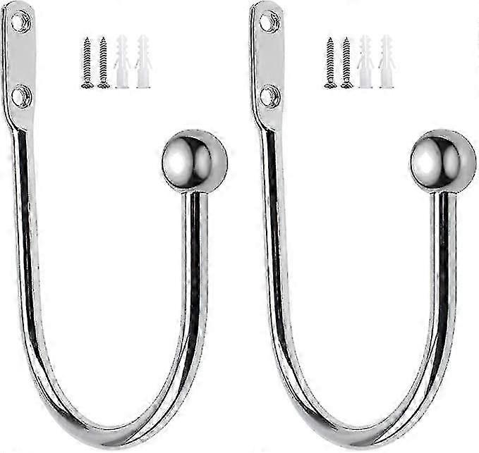 Set Of 2 Chrome Plated Metal U Shaped Curtain Clip Hooks 2025