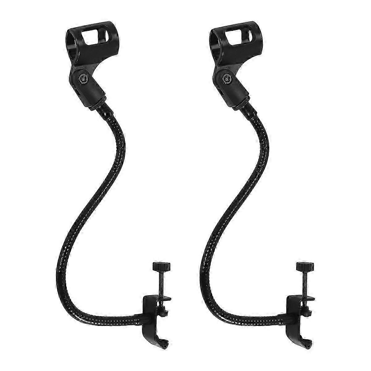 2 Pcs Microphone Adjustable Stand Flexible Gooseneck Desktop Stands