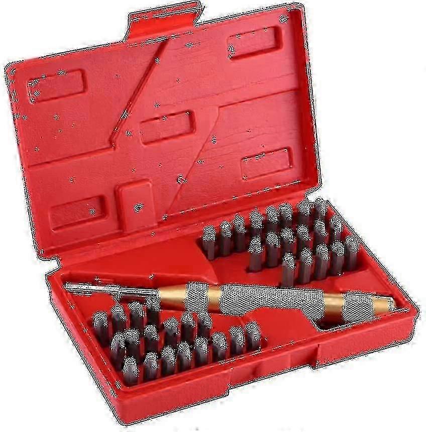 رسالة ملفتة للنظر ، مجموعة حروف وأرقام ملفتة للنظر من الفولاذ 38 قطعة مع لكمة ضرب أوتوماتيكية 3 مم - PR