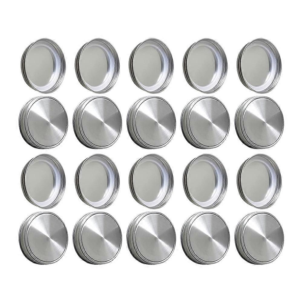 Tinplate Lid for Jar Mason Can Covers for Sealing 40Pcs Silver