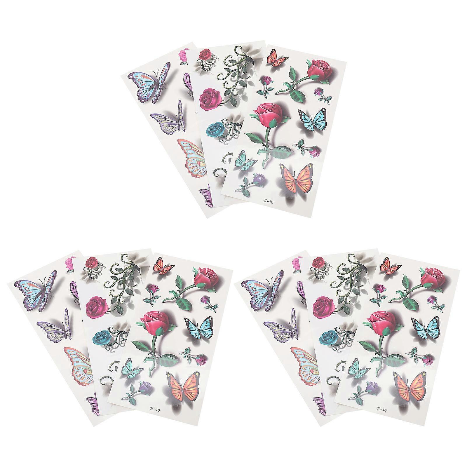 Temporary Decals for Decoration Waterproof Stickers 36 Sheets